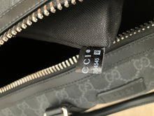 Load image into Gallery viewer, Gucci large black supreme duffle bag, with strap
