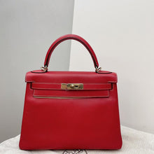 Load image into Gallery viewer, Hermes kelly 28 red tc leather with lock,key,dust bag
