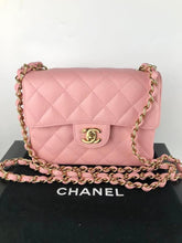 Load image into Gallery viewer, Chanel vintage pink sakura mini caviar square, 24k gold hdw
