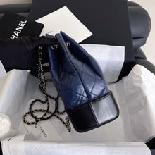 Load image into Gallery viewer, Chanel small Gabrielle backpack blue/black calfskin
