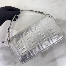 Load image into Gallery viewer, Fendi medium baguette silver with strap
