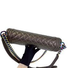 Load image into Gallery viewer, Chanel new medium brown iridescent boy bag, rainbow hdw
