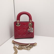 Load image into Gallery viewer, Lady Dior mini red patent, gold hdw
