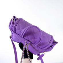 Load image into Gallery viewer, Chanel purple filigree caviar backpack, gold hdw
