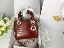 Load image into Gallery viewer, Lady Dior red mini exotic crocodile, full set
