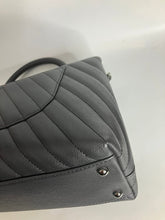 Load image into Gallery viewer, Chanel Large grey caviar coco handle, silver hdw
