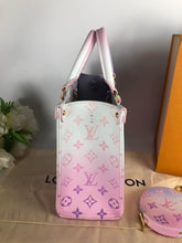 Load image into Gallery viewer, Louis Vuitton On-The-Go sunrise pastel PM with strap, pouch
