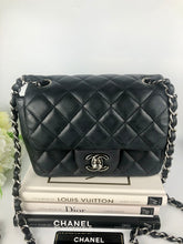 Load image into Gallery viewer, Chanel 19 series charcoal grey mini lambskin, silver hdw
