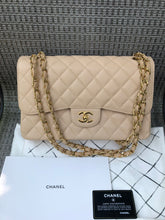 Load image into Gallery viewer, Chanel beige caviar jumbo, gold hdw
