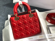 Load image into Gallery viewer, Lady Dior small red with gold hdw
