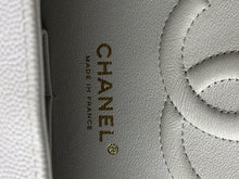 Load image into Gallery viewer, Chanel 18b ivory chevron caviar medium classic with light gold hdw
