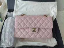 Load image into Gallery viewer, Chanel classic flap small pink 22b caviar with light gold hdw
