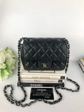 Load image into Gallery viewer, Chanel 19 series charcoal grey mini lambskin, silver hdw
