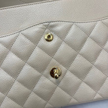 Load image into Gallery viewer, Chanel beige caviar double flap jumbo, gold hdw
