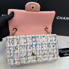 Load image into Gallery viewer, Chanel pink mini tweed, champagne gold hdw
