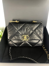 Load image into Gallery viewer, Chanel 19 small black, with mixed gold hdw
