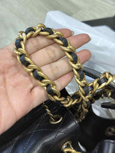 Load image into Gallery viewer, Chanel small 25 black caviar with gold hdw

