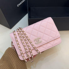 Load image into Gallery viewer, Chanel 22s pink caviar wallet on chain (woc)
