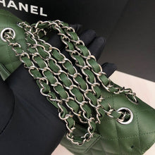 Load image into Gallery viewer, Chanel 25 series green medium caviar, silver hdw
