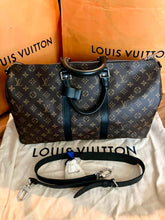 Load image into Gallery viewer, Louis Vuitton keepall 45 bandoliere, mongram macassar with black trim

