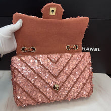 Load image into Gallery viewer, Chanel medium pink sequin bag
