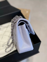 Load image into Gallery viewer, Chanel 21k purple lilac small classic flap caviar, silver hardware
