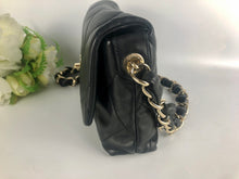 Load image into Gallery viewer, Chanel black woven logo flap from 2021 cruise collection, gold hdw
