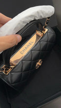 Load image into Gallery viewer, Chanel black small trendy, rose gold hdw
