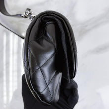 Load image into Gallery viewer, Chanel black lambskin uniform bumbag, silver hdw
