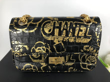 Load image into Gallery viewer, Chanel Egyptian graffiti mini reissue, rare from 19A collection croc embossed calfskin
