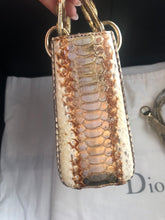 Load image into Gallery viewer, Lady Dior rare mini exotic snakeskin with gold hdw.
