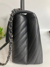 Load image into Gallery viewer, Chanel Large grey caviar coco handle, silver hdw
