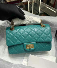 Load image into Gallery viewer, Chanel teal green mini reissue, 20cm gold hdw
