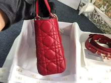 Load image into Gallery viewer, Lady Dior small red Cannage lambskin, with gold hdw

