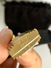 Load image into Gallery viewer, Hermes black leather strap Kelly watch, gold hdw.
