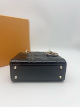 Load image into Gallery viewer, Lady Dior black mini patent, light gold champagne hardware
