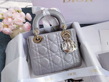 Load image into Gallery viewer, Lady Dior mini in pearl grey with light gold hdw
