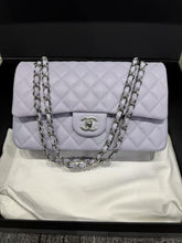 Load image into Gallery viewer, Chanel 21k purple lilac classic flap caviar, silver hdw
