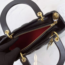Load image into Gallery viewer, Lady Dior black medium lambskin, gold hdw
