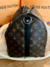 Load image into Gallery viewer, Louis Vuitton keepall 45 bandoliere, mongram macassar with black trim
