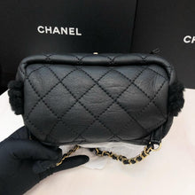 Load image into Gallery viewer, Chanel shearling and lambskin  backpack black, gold hdw
