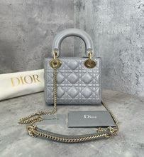 Load image into Gallery viewer, Lady Dior pearl grey mini, gold hdw
