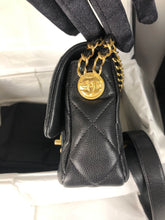Load image into Gallery viewer, Chanel Black caviar coins mini with aged gold hdw
