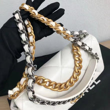 Load image into Gallery viewer, Chanel 19 white lambskin, mixed gold hdw
