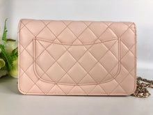 Load image into Gallery viewer, Chanel 22s light pink caviar wallet on chain (WOC) with light gold hdw
