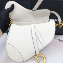 Load image into Gallery viewer, Dior medium saddle bag white, with gold hdw
