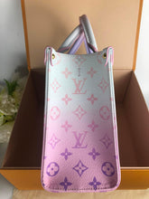 Load image into Gallery viewer, Louis Vuitton On-The-Go sunrise pastel PM with strap, pouch
