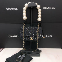 Load image into Gallery viewer, Chanel tweed sequin bag with pearl handle
