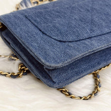 Load image into Gallery viewer, Chanel pearl crush woc denim 22c with box, dust bag, chip
