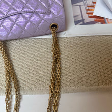 Load image into Gallery viewer, Chanel 24P mini reissue lilac purple, with aged gold hardware
